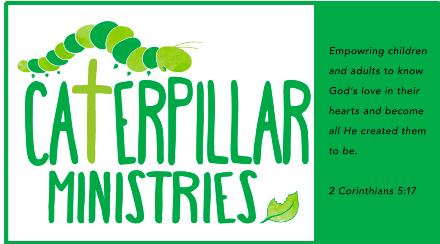 Caterpillar Ministries logo with mission text and verse